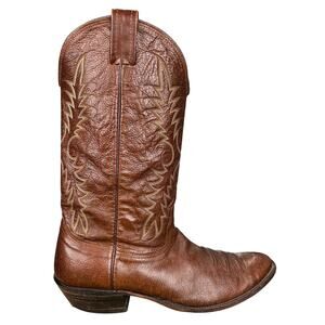 Vintage Nocona Men’s Narrow Brown Leather Western Cowboy Boots Size 12 B